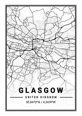 Glasgow Light City Map