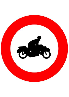 Macau Road Sign No Moped