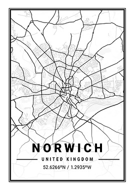 Norwich Light City Map