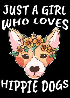 Dog hippie girl