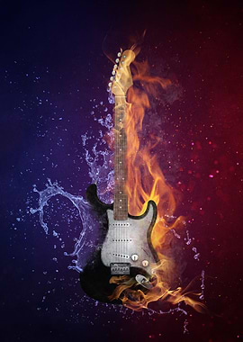 Fire and water guitar