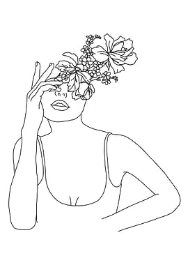 One Line Flower Head