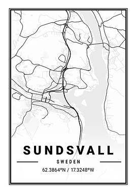 Sundsvall Light City Map