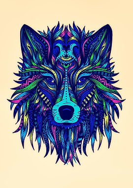 Wolf Mandala Design