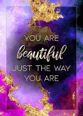 You Are Beautiful Gold Art