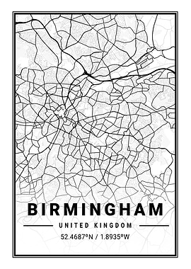 Birmingham Light City Map
