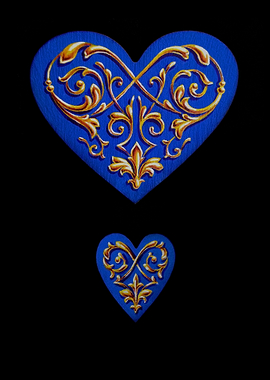 Baroque ornamented hearts
