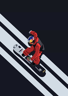 Snowboard in line of dark