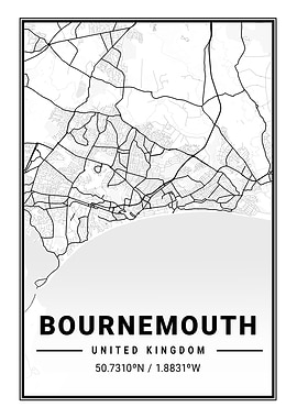 Bournemouth Light City Map