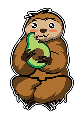 Sloth Eating Avocado