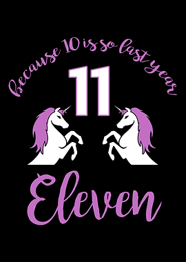 Unicorn 11th Birthday Girl