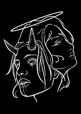 Angel Demon Woman Religiou