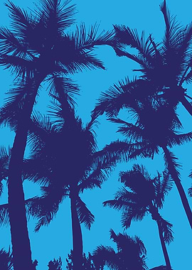 coconut trees silhouette