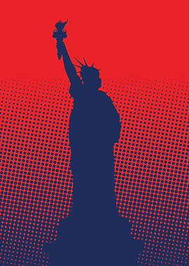 vintage halftone liberty