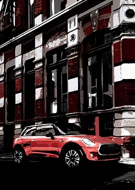 Red Mini Cooper in London