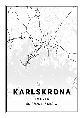 Karlskrona Light City Map