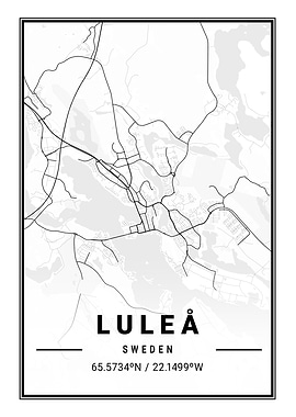 Lulea Light City Map