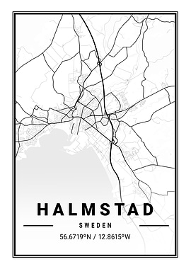 Halmstad Light City Map