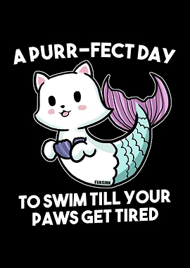 Cat Mermaid Mermaid Water