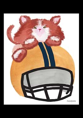 Cat Football Helmet funny