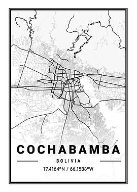 Cochabamba Light City Map