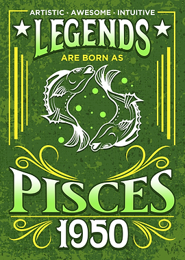 Born As Pisces 1950 Gift