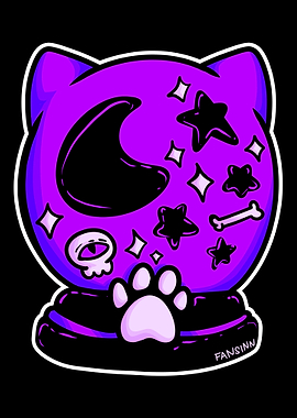 Cat Gothic glass ball Vood