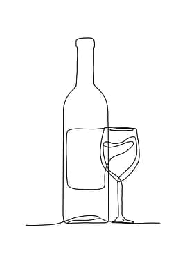 Wine Bottle and Glass