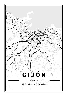Gijon Light City Map