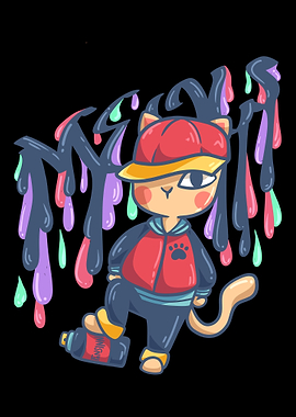 Hip cool cat sprayed graff