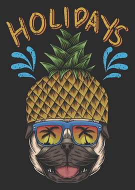 Funny Pineapple Pug Dog