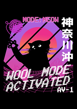 Vaporwave Playing Cat 80th