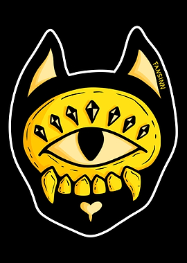 Cat Gothic glass ball Vood