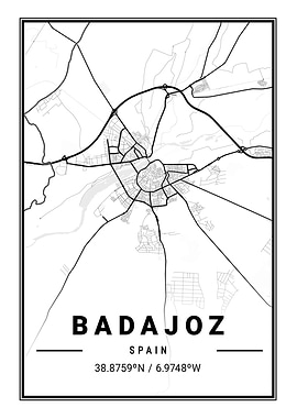 Badajoz Light City Map
