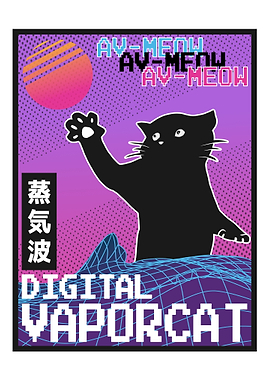 Vaporwave Retrowave Cat