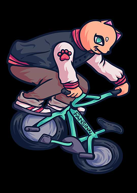 Cat BMX bike sport animal