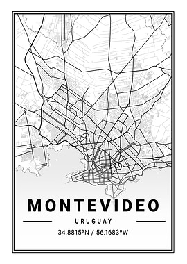 Montevideo Light City Map