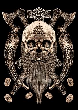 BEARD VIKING SKULL