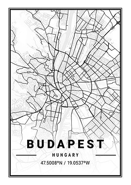 Budapest Light City Map
