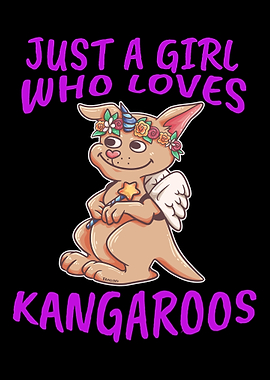 Girl loves kangaroo