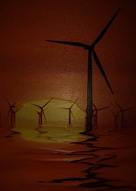 Windmills at Sunset Digit