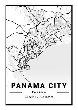 Panama City Light City Map