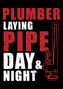 Plumber laying pipe day