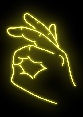 Ok Hand Sign Neon Sign