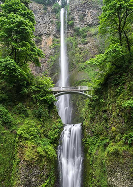 Bridge over a waterfall