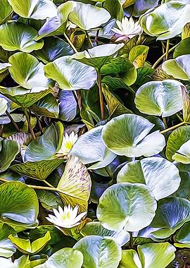 Small pond with plants