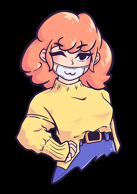 Woman wearing mask for mou