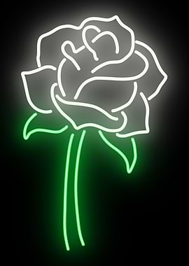 White Rose Neon Sign