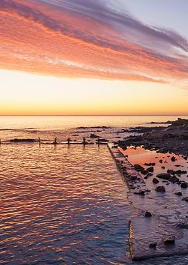 Reflections in dawn sea