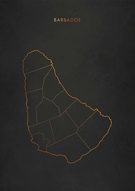 Gold Barbados Map